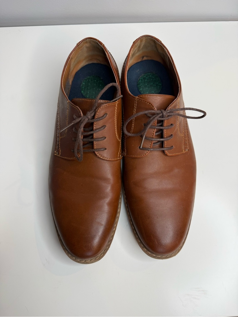 Nunn Bush Cognac Brown Leather Derby Shoes